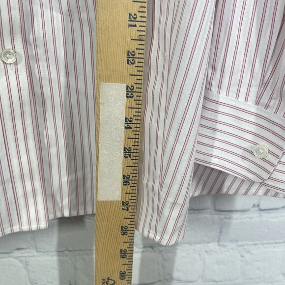 Talbots Button Shirt Women Size 22WP Striped Red White Wrinkle Resistant Office - Picture 10 of 11